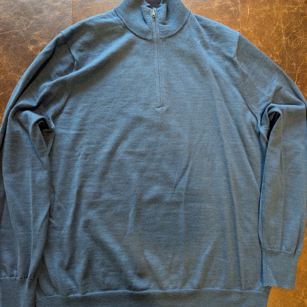 Men's Blue Half-Zip Sweater
